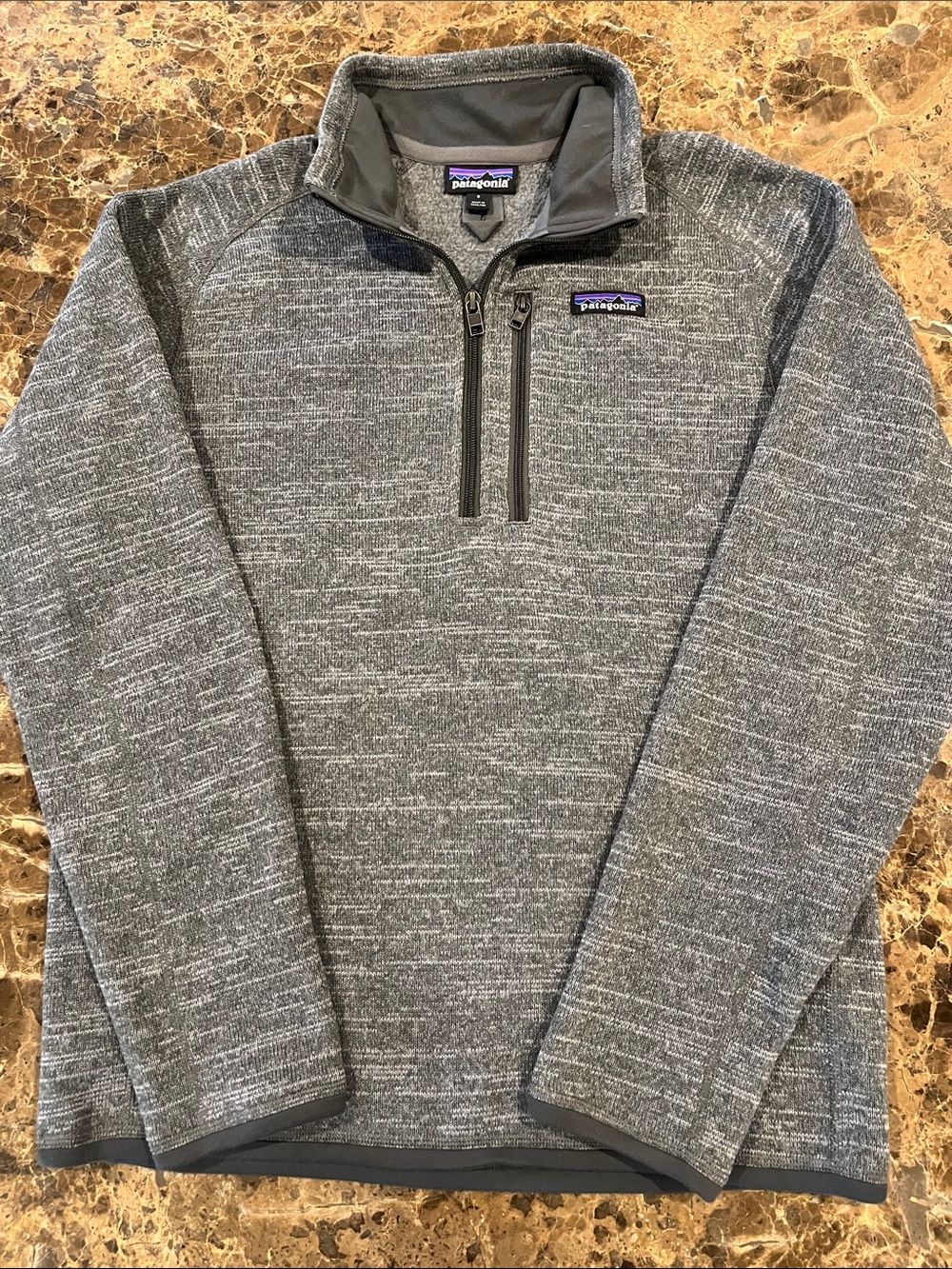 Patagonia Men’s Better Sweater 1/4 Zip Chest Pocket Fleece Pullover S in Nickel